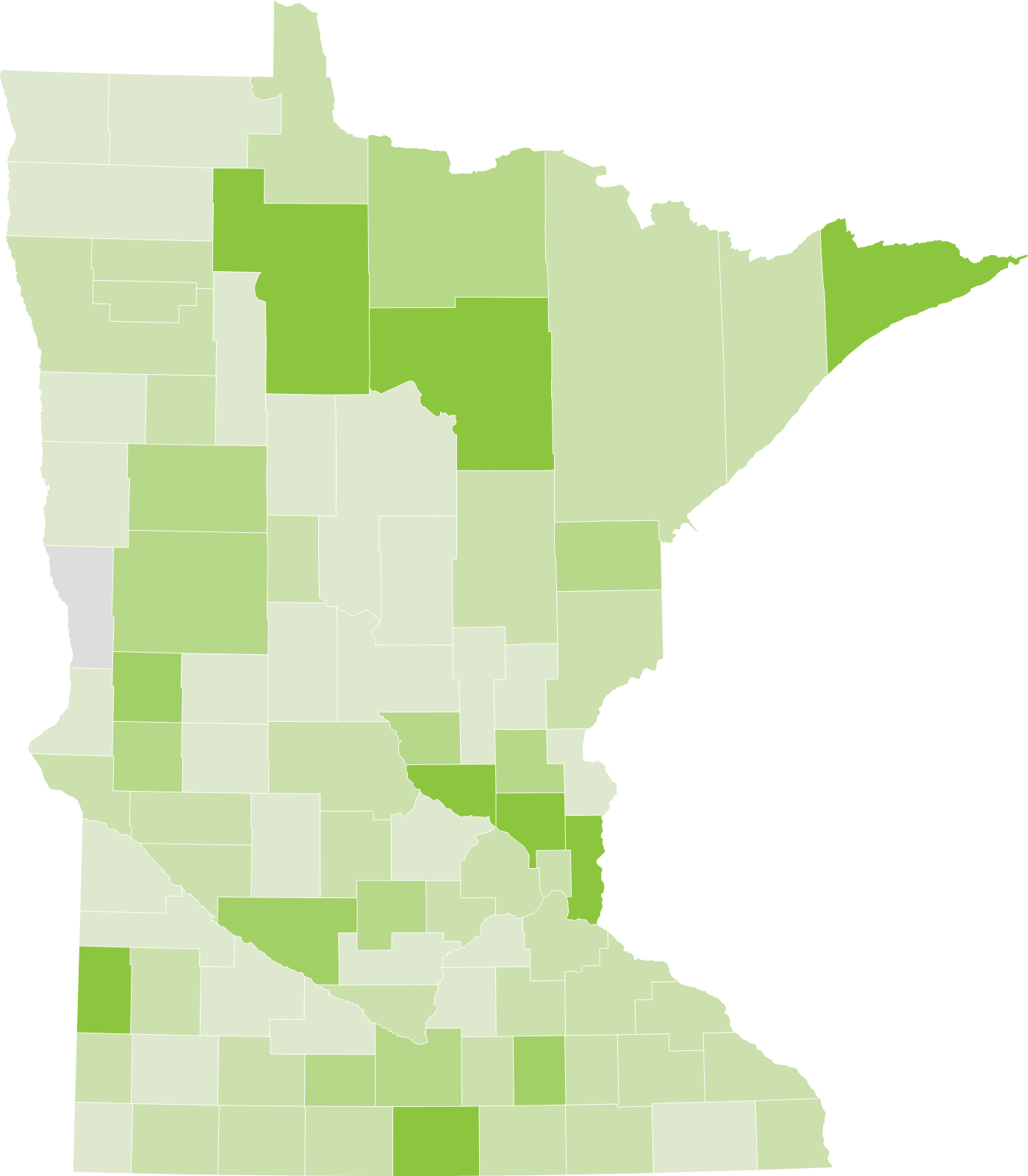 map of the state of Minnesota