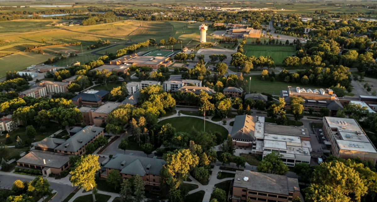 An aerial view of the Morris campus